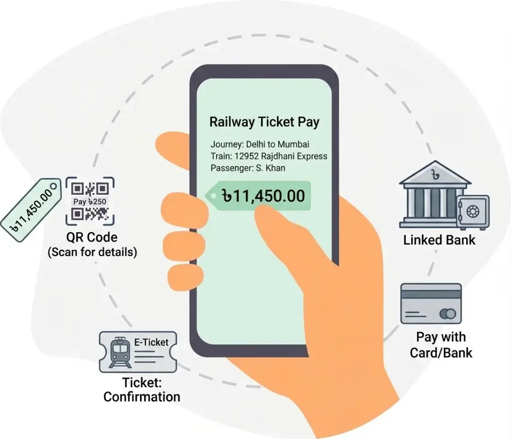 BD railway ticket pay